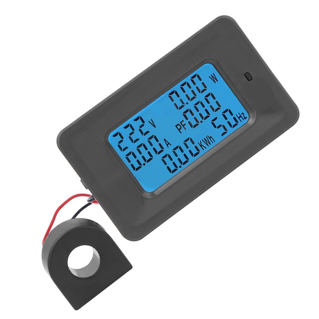 6 in 1 Digital LCD Meter Voltage 110 250V Current 100A Power Monitor Panel with Mutual Inductor