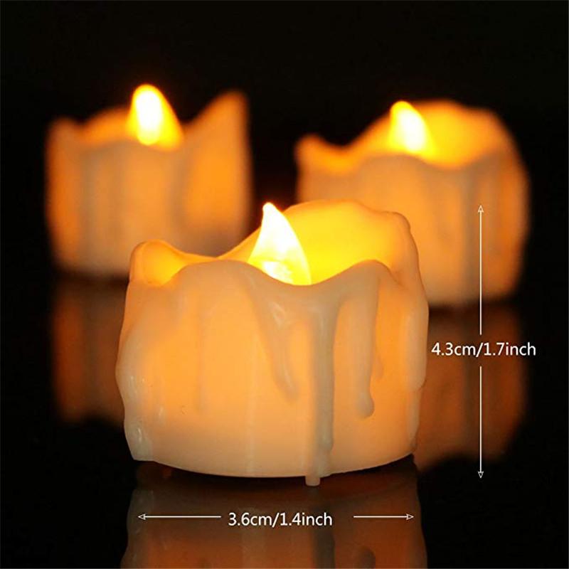 3/6/12 Pieces Remote Control Flameless Small LED Candles With Tear Drop Surface,Mini Battery Operated Tea Lights For Christmas