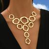 Exaggerated New Women's Y-shaped Necklace, Fashionable and Creative, Geometric Irregular Hollow Circle, Collarbone Chain