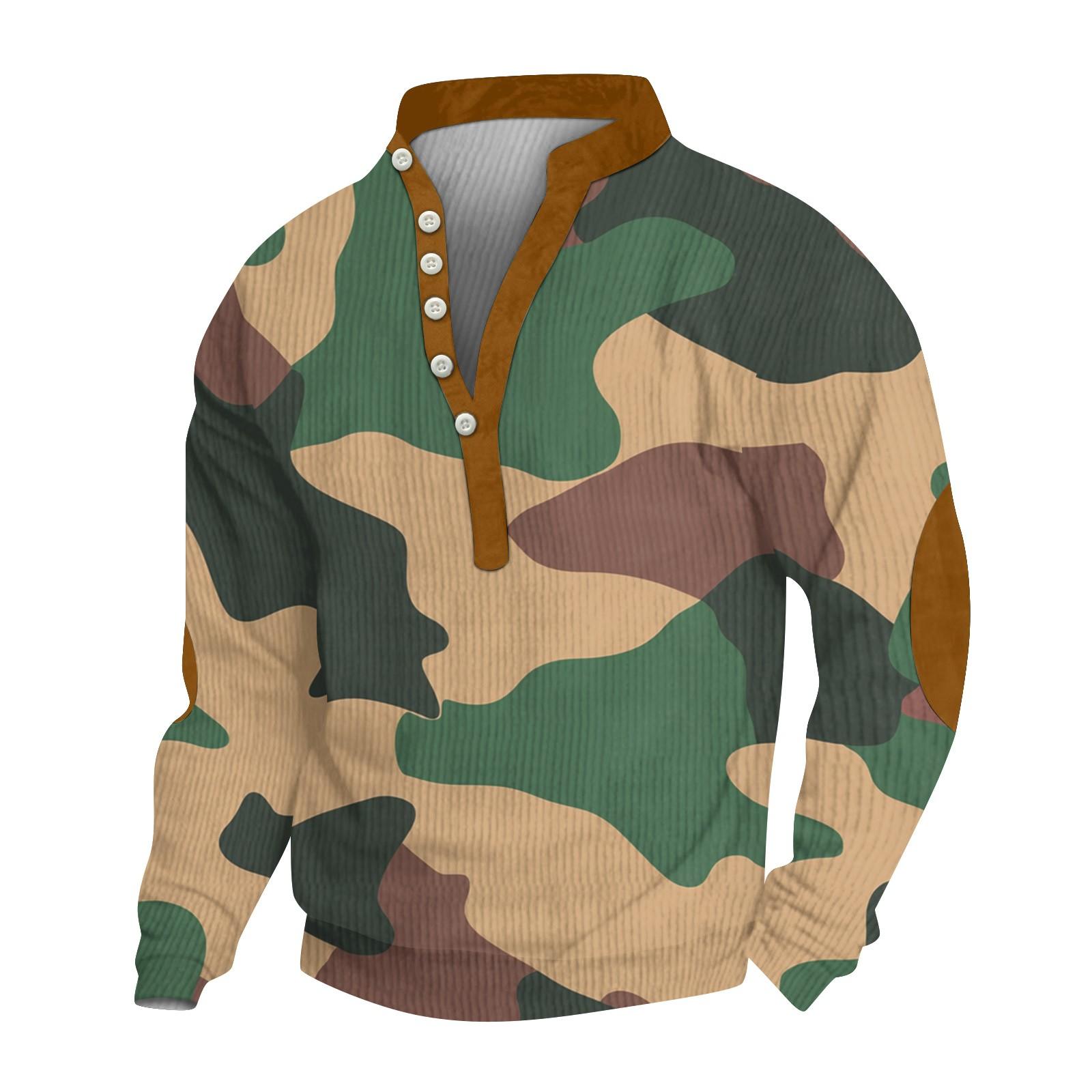 

Чоловічий вельветовий кардиган з 6 ґудзиками і довгими рукавами, модна толстовка з ґудзиками XXXL хакі