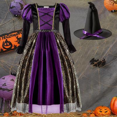 3 ÅR TILL 8 ÅR Halloween Kostymer Barnkjolar Cosplay Häxkostymer Fest Flickor Showklänning