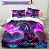 3PC Custom Name Electric Dragon Fantasy Bedding Set Duvet Cover Closure Includes 1 Duvet Cover & 2 Pillowcases for Bedroom