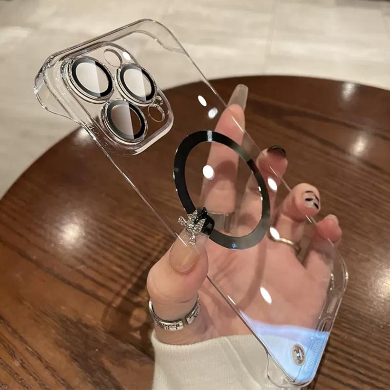 

Розкішний прозорий безрамковий ультратонкий чохол для бездротової зарядки Magsafe для iPhone 14 13 12 Pro Max Plus Clear PC Hard Cover for 14 pro max чистий