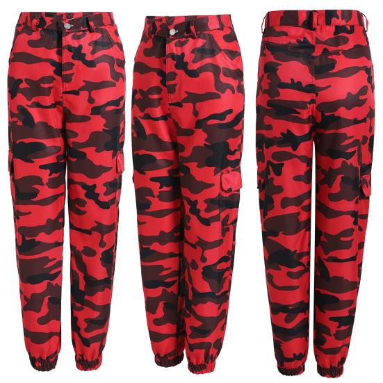 Casual Women Camouflage Printed Middle Waist Jogger Harem Pants Long Trousers