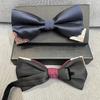 Fashionable Metal Corner Bowtie Men's Suit Shirt Double-layer Wedding Tailcoat Butterfly Tie Men's Accessories with Gift Box