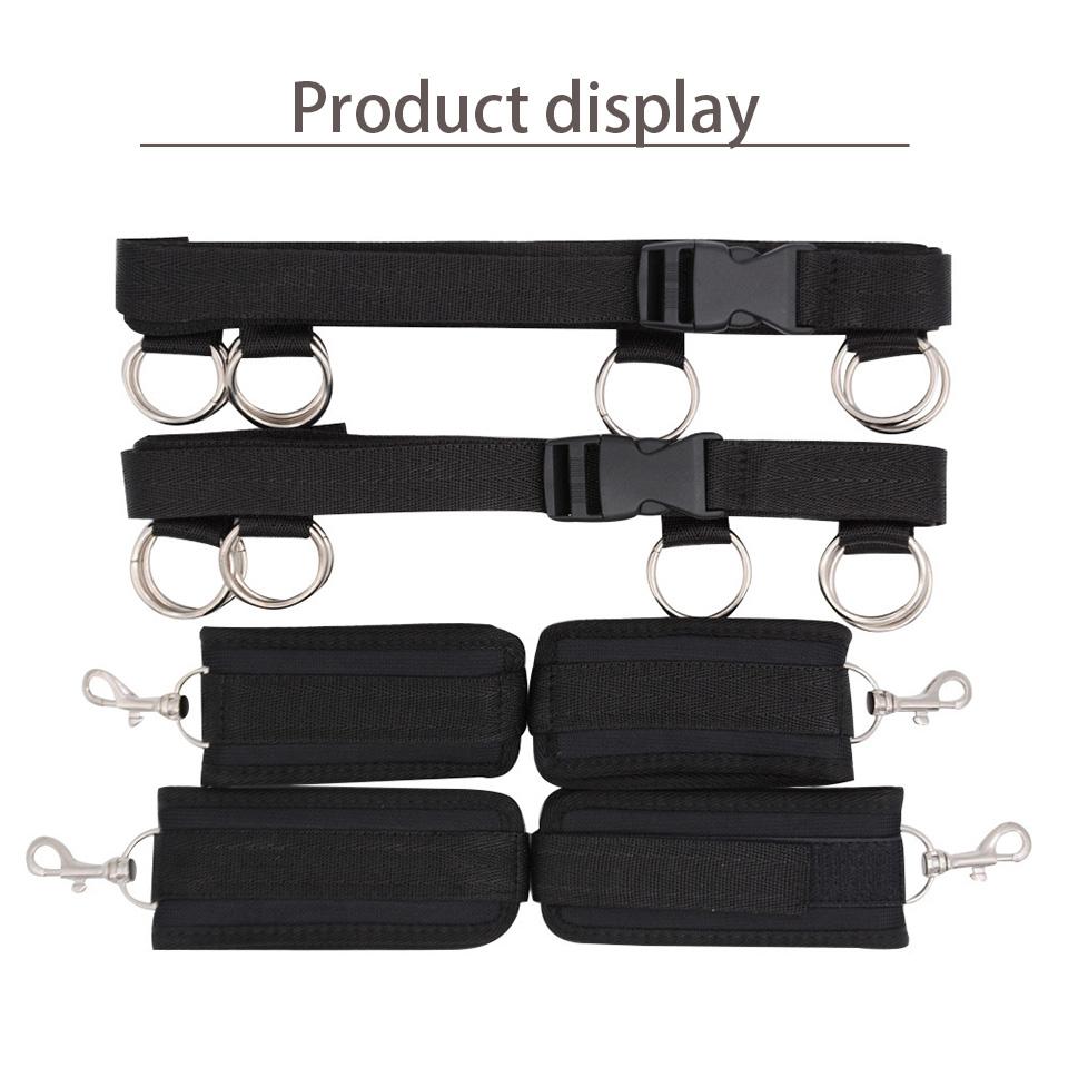 Set de curele pentru pat Bonadge Cătușe Manșete pentru glezne Reținere BDSM Gât sclav Fetiș Jucării sexuale erotice pentru femei Bărbați Cuplu Jocuri pentru adulți