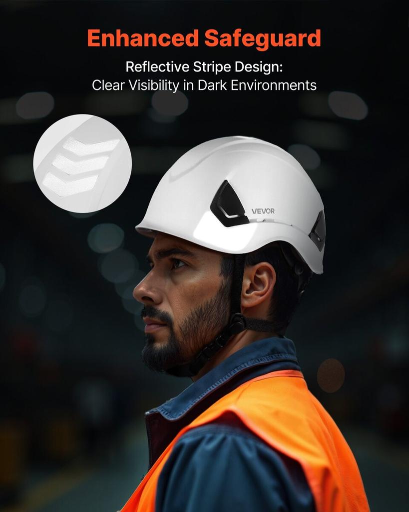 Safety Helmet, ANSI/ISEA Z89.1 Approved ABS Safety Hard Hat with 6-Point Ratchet Suspension, Adjustable Vented Hardhat for Men Women Adults, for