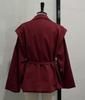2025 Korean Style Tie-Waist Padded Shoulder Blazer Jacket for Spring/Autumn