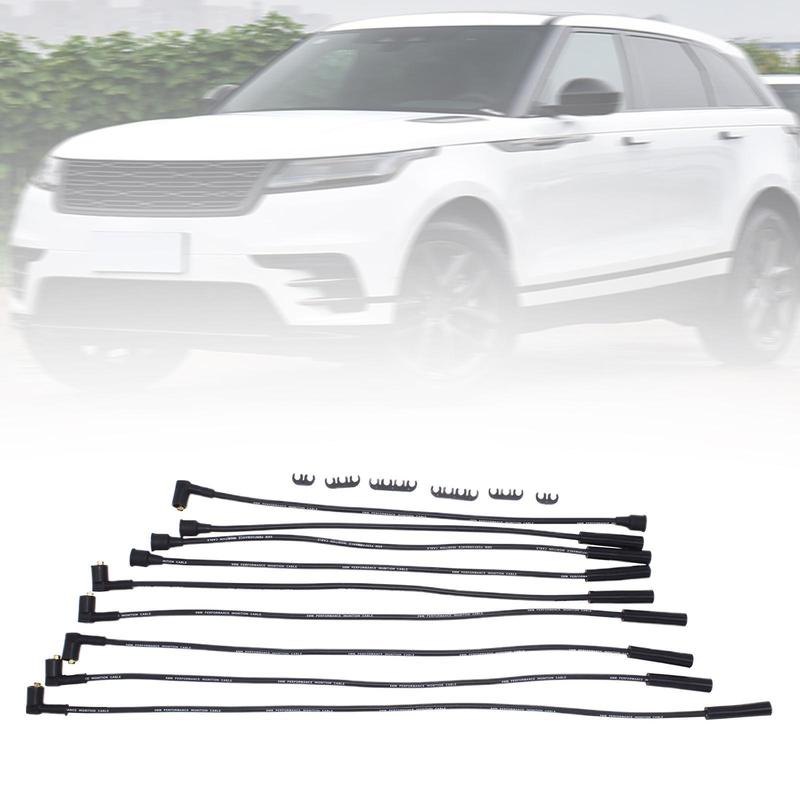 8mm Spark Plug Wires HT Leads Accessories Ignition Parts for Discovery 3.5 V8 Replace Parts Black Sturdy Attachment