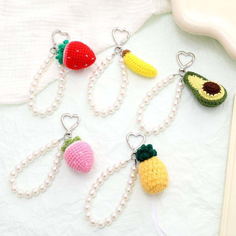 Anti Lost Phone Cord Handcrafted Fruit Charm Decoration Hanging Pendant Bracelets Keyring For Teens Adults