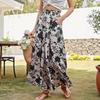 Women S Bohemian Floral Wide Leg Pants Summer High Waist Long Trousers With Pockets