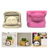 DIY Flowerpot Silicone Mold Cute Panda Head Shaped Concrete Moulds DIY Flowerpots Molds Cements Mould Silicone Material