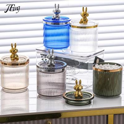 Niedlicher Kaninchen-Wattepad-Halter, Wattestäbchen-Aufbewahrungsbox, Kosmetik, Schmuck, Badezimmer, Make-up-Behälter, Lippenstift-Organizer-Box