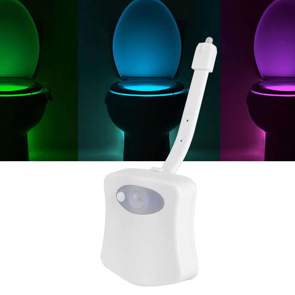 8 Color Toilet Cover Light Motion Activated Body Auto Double Sensor Bathroom Night Lamp Hanging Type