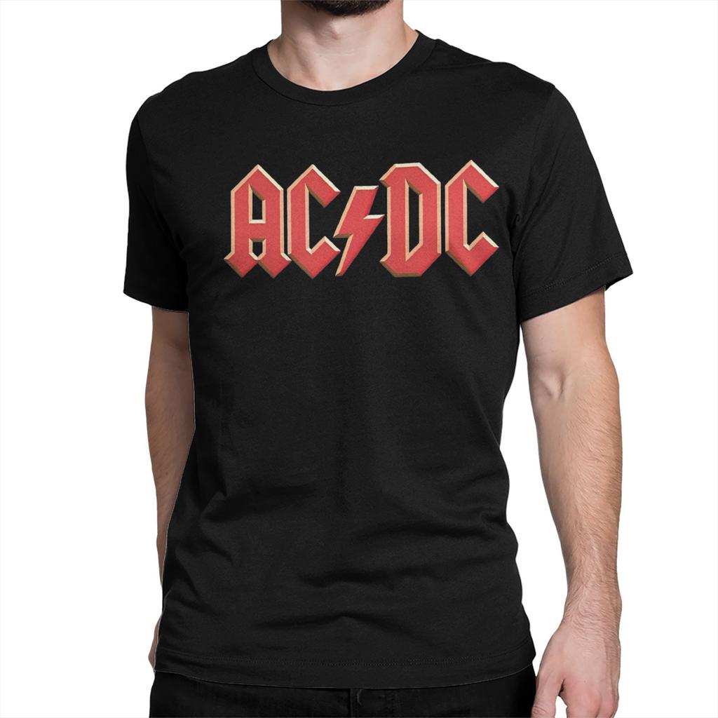 AC Rock Music DC T Shirts Men Women Pure Cotton Awesome T-Shirt Round Neck Heavy Metal Tees Short Sleeve Clothes Plus Size