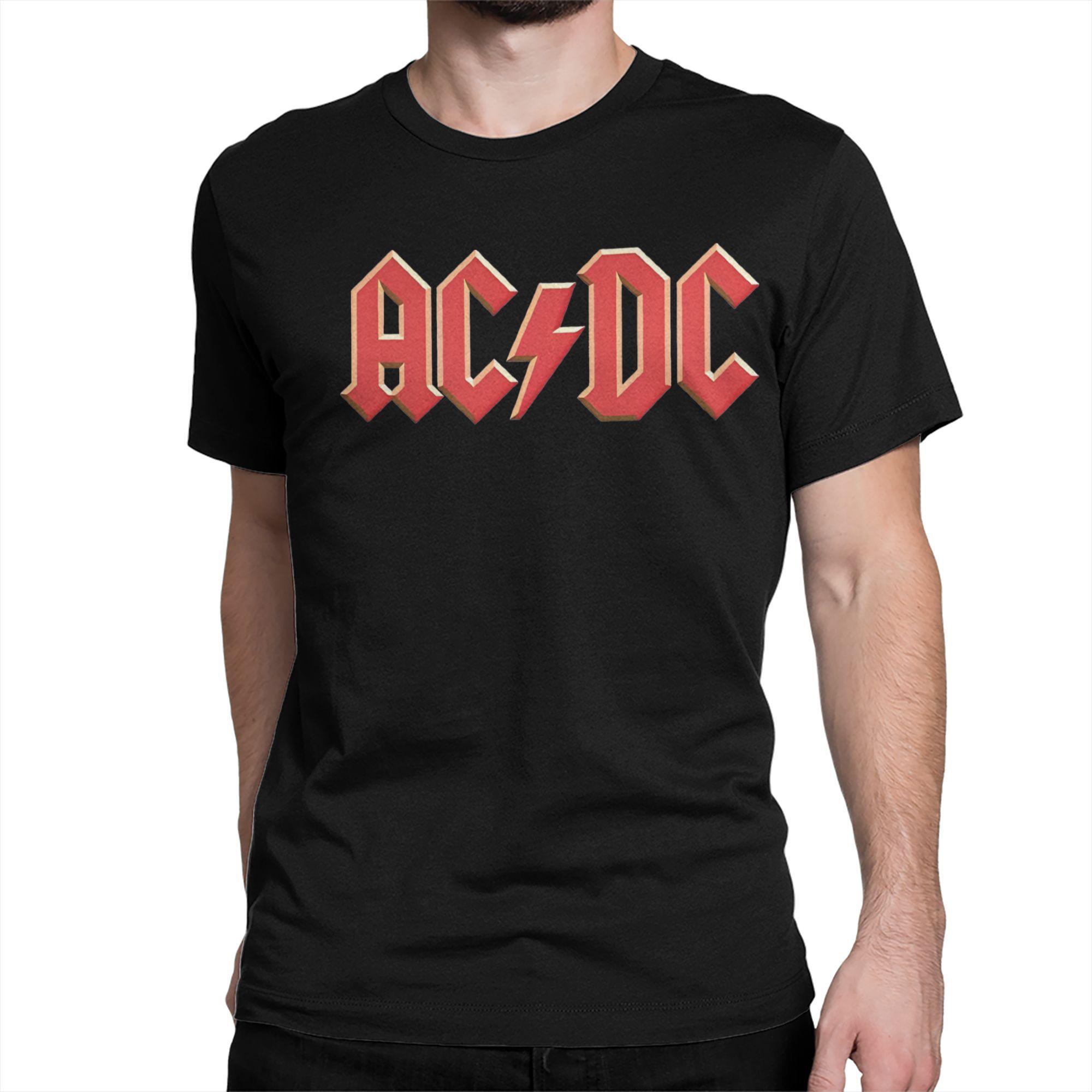 

Classical AC Rock Band DC Logo T-Shirt for Men Women Round Collar Cotton T Shirt Short Sleeve Tees Party Clothing L