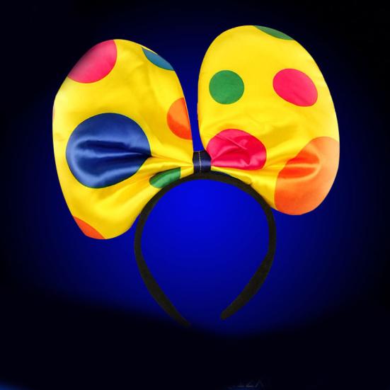 Polka Dot Clown Hat Headband Hair Hoop Circus Jester Fancy Dress Costume Prop