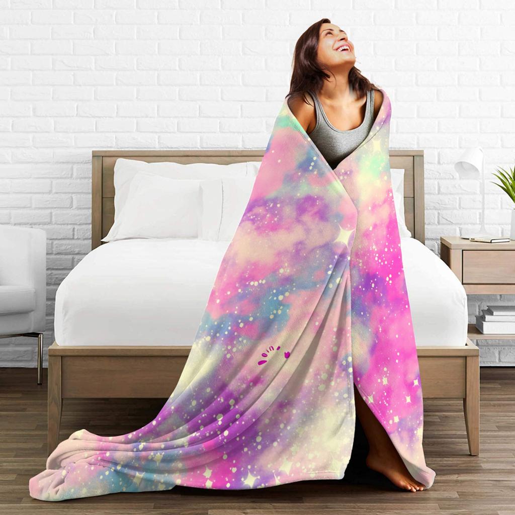 Galaxy Sunglasses Soft Blanket Students Plush Throw Blanket Graphic Couch Chair Flannel Bedspread Sofa Bed Cover