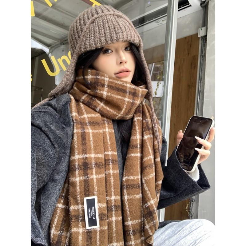 Unisex Extra Long Winter Scarf Couples Warm Knitted Shawl With Tassels Plaid Students Gift