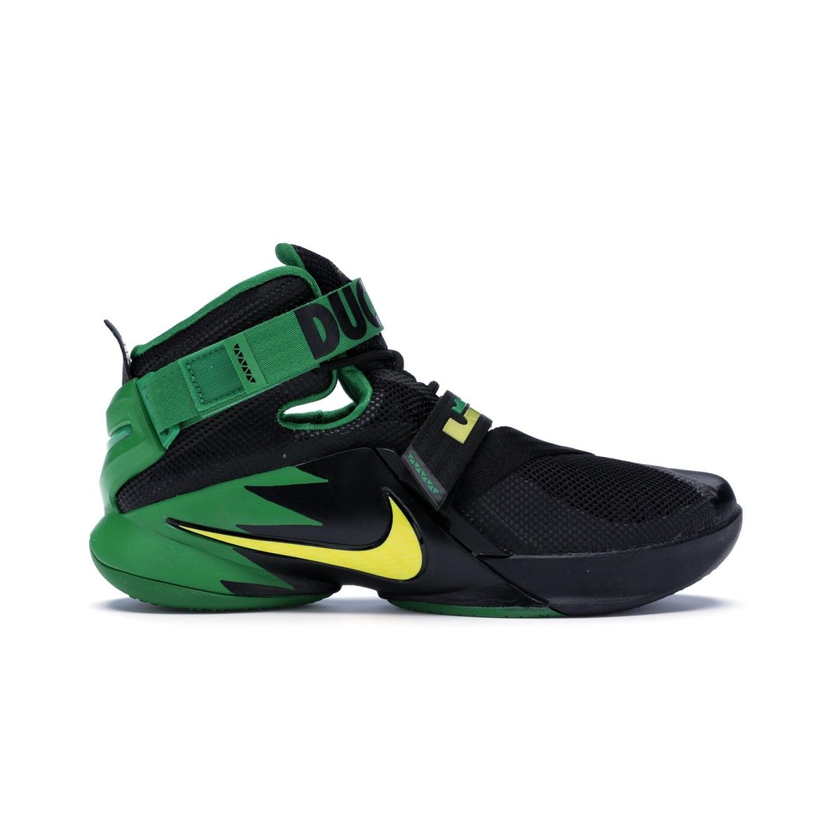 

Мужские кроссовки Nike Zoom LeBron Soldier 9 Prm Oregon черный желтый-страйк-яблоко-зеленый 749490-073