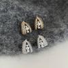 French Pearl & Zircon Earrings: Women's Light Luxury Lace Edged Studs, Hoops, and Clips.