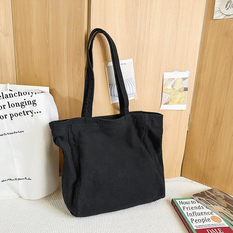 Large-capacity bag women's new Japanese casual portable canvas bag versatile office worker tote bag student shoulder bag