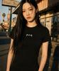 Kikimimi Crop Kitty Center Logo T-Shirt (Black)
