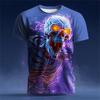 Retro Horror Skull Print Men's T-shirt Classic Summer Casual O-neck Short-sleeved Men's Fashionable Loose Oversized Top Women Clothing