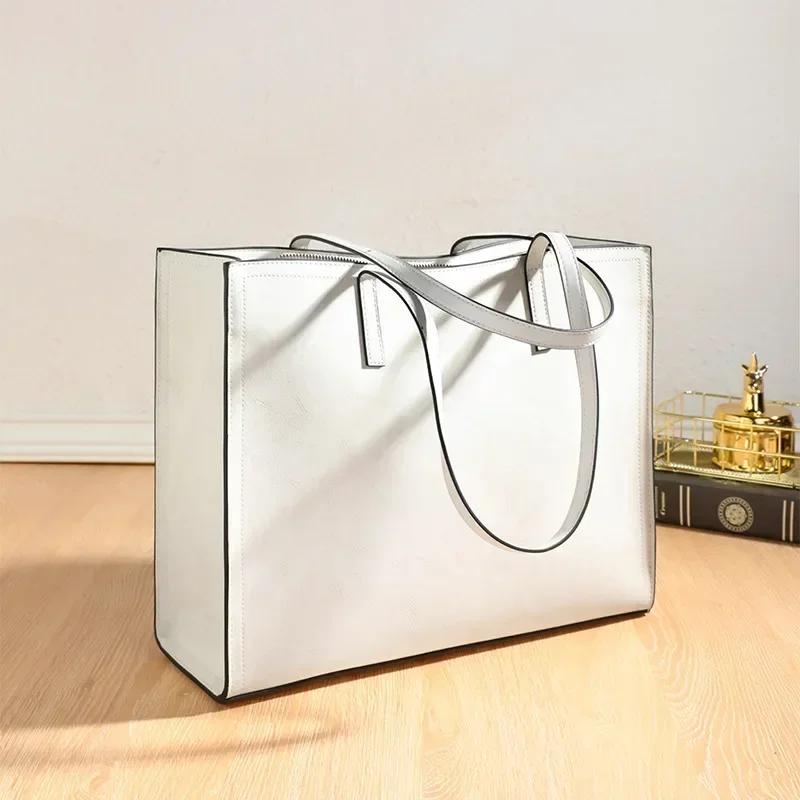 Women Cow Genuine Leather Luxury Shoulder Bags Lady Retro Soft Cowhide Handbags Female Design Fashi Tote Bucket Bag for Ladies
