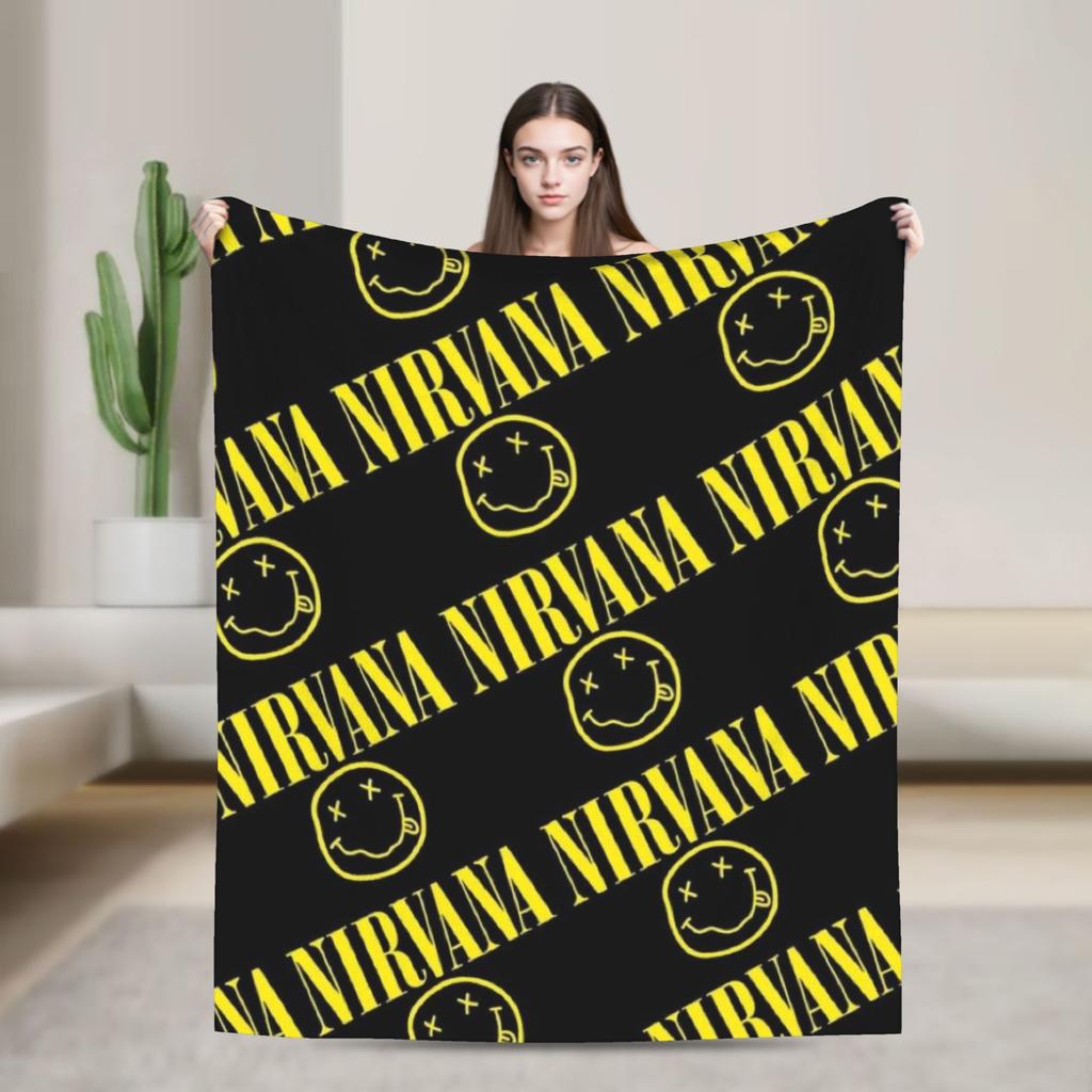 Nirvana Čelenka na obličej  Deka Kvalitní Měkká Teplá Hodit deku Jaro Cestování letadlem Domácí dekorace Vzor Přehoz na postel