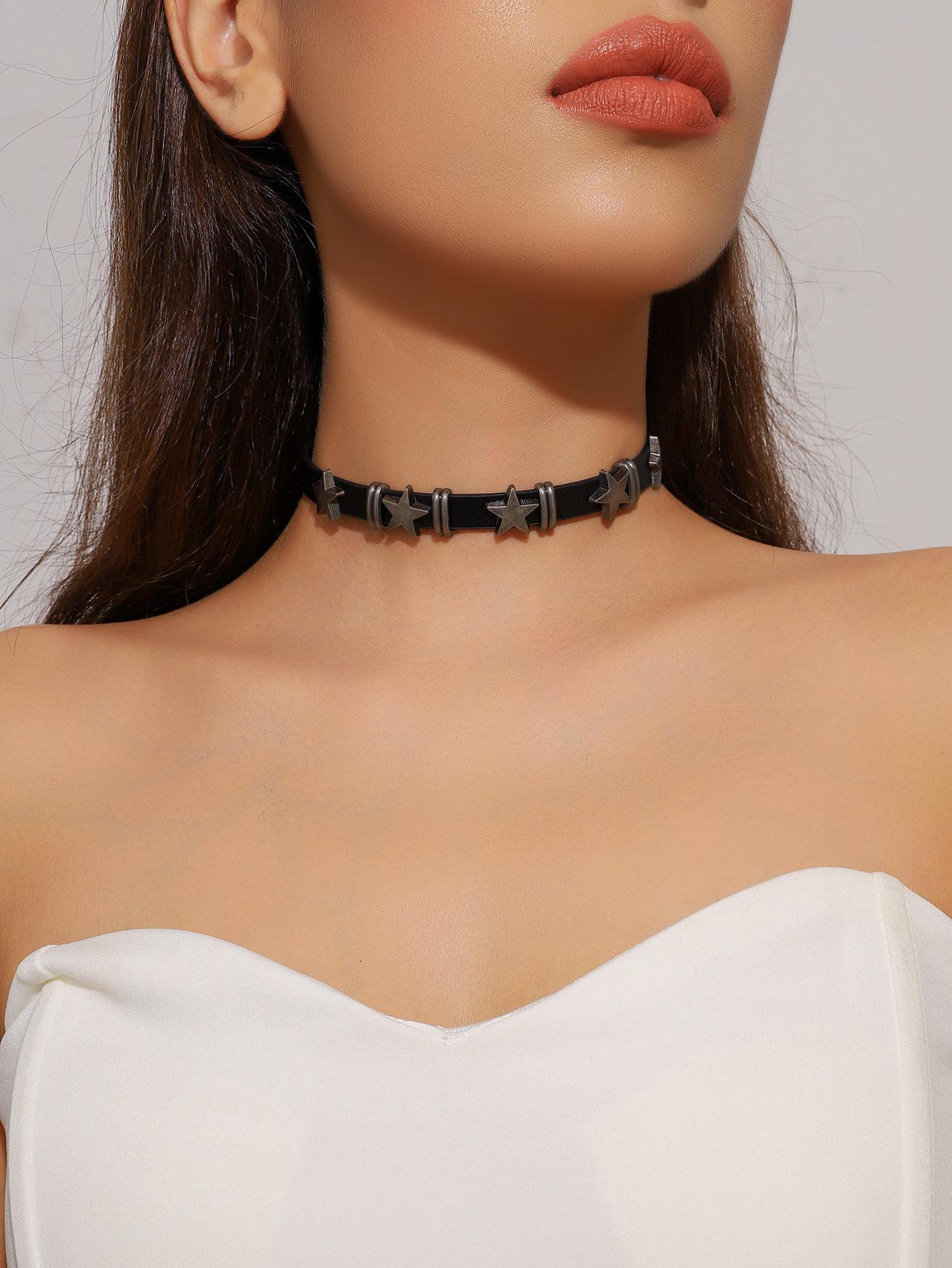 

Винтажное черное кружевное ожерелье с розой, браслет, кольцо, набор для женского ужина, темный ветреный браслет-цепочка на шею