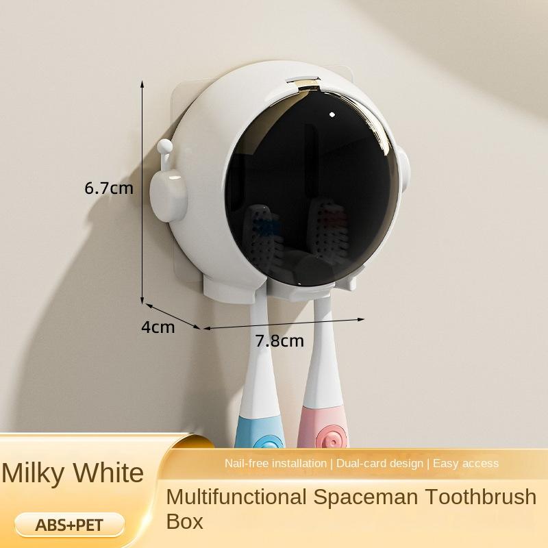 4016 Portaspazzolino Spaceman Senza Foratura Portaspazzolino Elettrico da Bagno Nuovo Cartone Animato Porta Spazzolino da Denti da Parete per WC