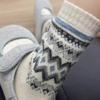Fleece Wool Socks Warm Fleece Thickened Upgraded Style Second-Generation Retro National Warm Mid-Tube