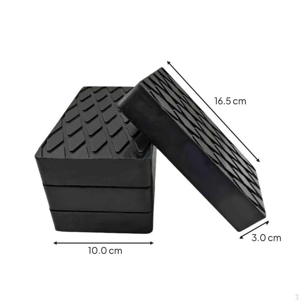 Rubber Elevate Pad, SlipResistant Hoist Block, Car Repair Support, Sturdy Black 16.5x10x3cm