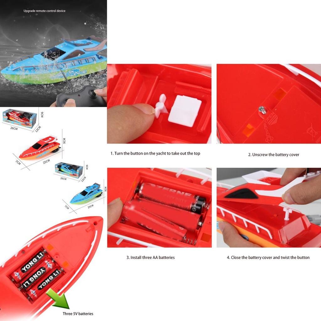 Lancha de Alta Velocidade com Controle Remoto Sem Fio, Brinquedo de Barco Aquático, Presente para Crianças para Desenvolvimento Intelectual e Coordenação Mão-Olho