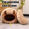 Cat Bed Cave for Indoor Cats Winter Cat Cave in Yak Shape Indoor Cat Nest Semi-Enclosed Dog Tent Bed with Cover