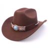 Europe and the United States hot-selling western cowboy hat national style design sense accessories cowboy hat solid color versatile word top cowboy