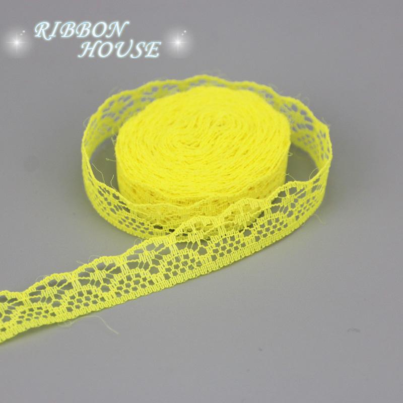 (20 Yards/roll) 15mm White Lace Fabric Webbing Decoration Packing Material Pink Red Blue