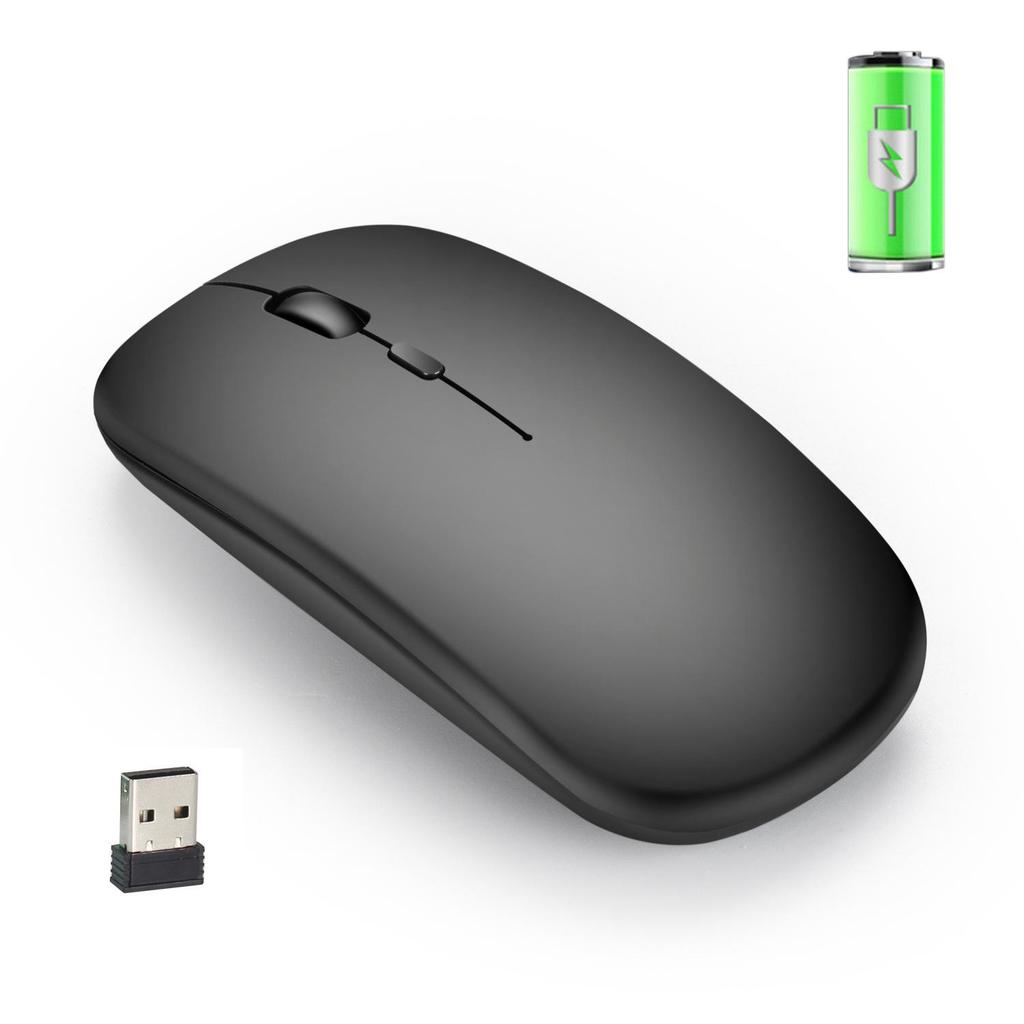 Wireless Rechargeable Mouse for Laptop Computer PC Slim Mini Noiseless Cordless Mouse 2.4G Mice for Home/Office