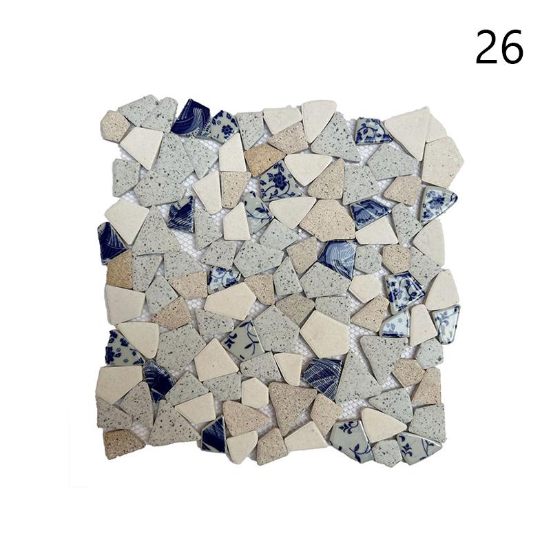30x30cm Barevné Keramické Štěrkové Mozaikové Dlaždice Horký Pramen Bazén Rybičky Bazénové Fragmenty Toaleta Protiskluzová Dlaždicová Deska Podlaha Stěna Dekorace DIY