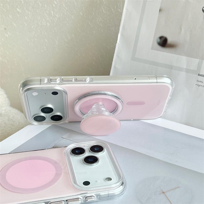 

Frosted Pink Magnetic Stand Case for iPhone 17/16 Pro Max/15/14 Girly Case 16 Pro Max