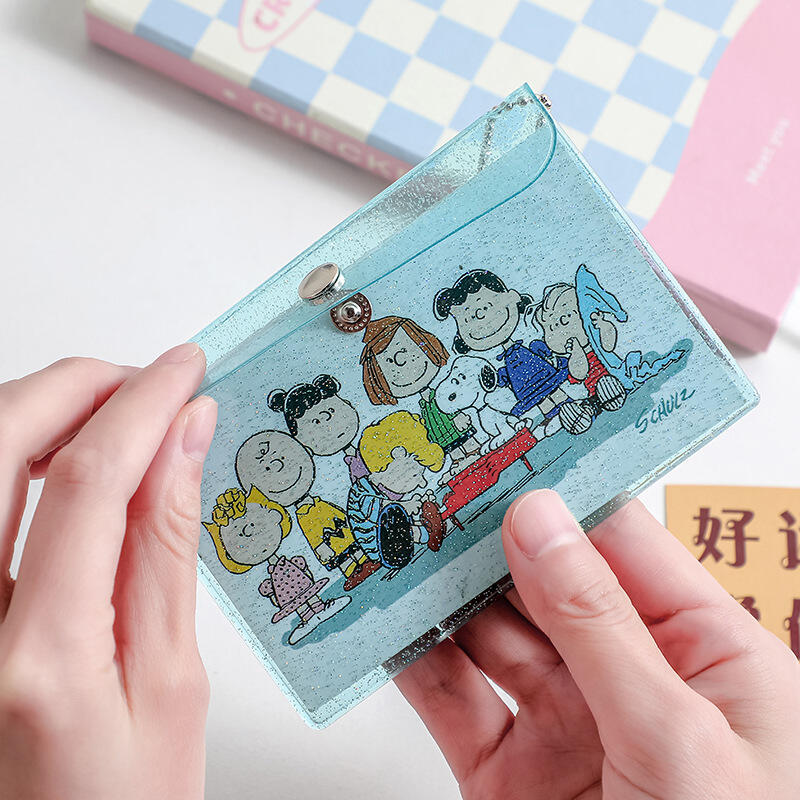 PVC transparent transportation card photocard education fee swimming pool wallet pouch