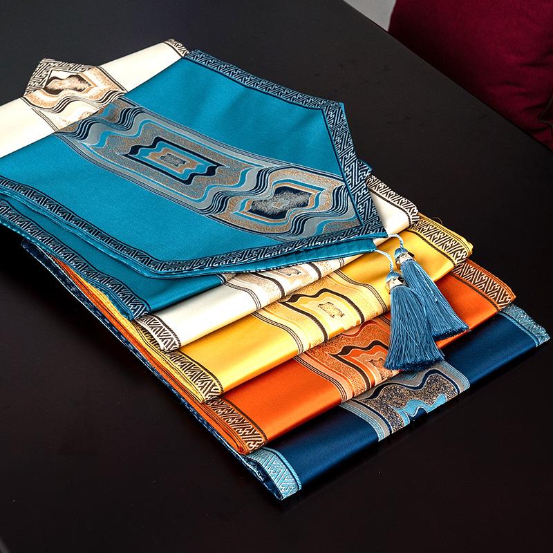 New Chinese-style Tablecloth Vintage Table Runner Tassel Decoration Luxury Home Table Cloth TV Cabinet Doilies Table Decoration