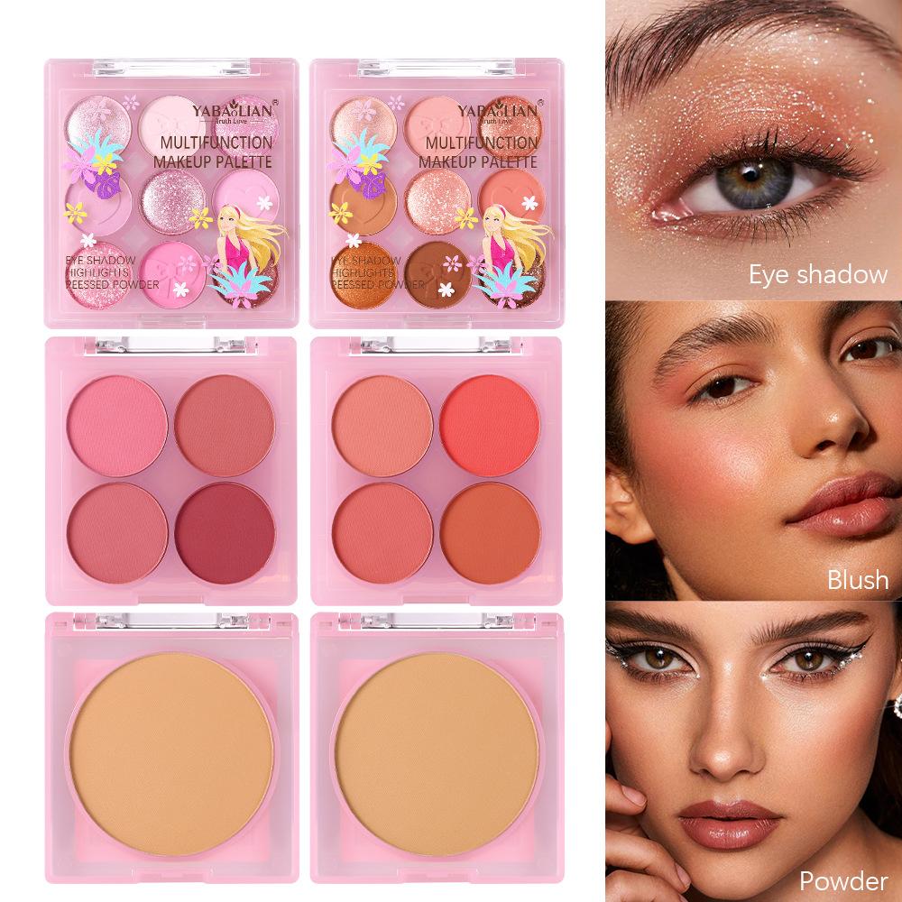 Three-in-one Makeup Plate Eyeshadow Blush Powder Makeup Plate Matte Pearl Nude Multifunctional Makeup Plate Facial Makeup