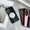 For Samsung Galaxy Z Fold 7 6 5 4 3 Fold7 Fold6 Magsafe Phone Case Film Leather Hinge Folding Wireless Charging Magnetic Cover