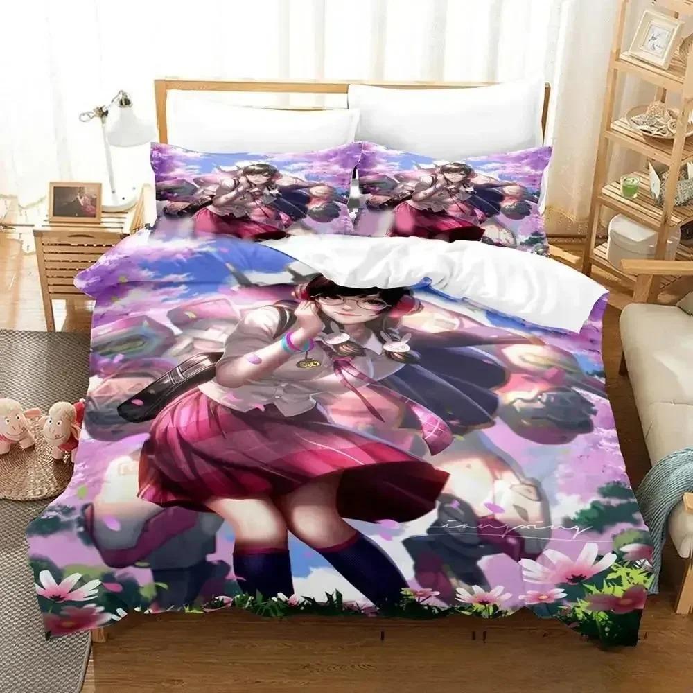 New Anime D.va Overwatch Beding Set For Bedrom Soft Modern Bedspreads Comefortable Children Kids Soft Duvet Cover Comfortable Quilt Cover And