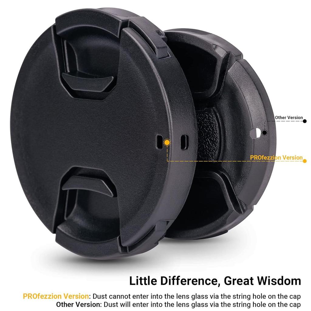 58mm Front Lens Cap Covers with Cap Keepers for Canon EOS Rebel T7 T6 T5 T100 4000D 2000D SL3 SL2 SL1 T8i T7i T6s T6i T5i T4i T3i T2i T1i Kit Lens