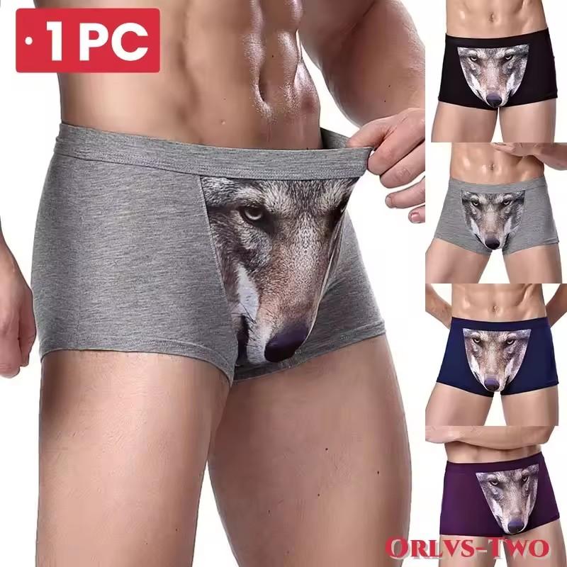 Men Underpants Modal Men's Wolf Eagle Panties Cartoon Animal Funny Hombre U Pouch Bulge Underwear Men Lingerie Gift