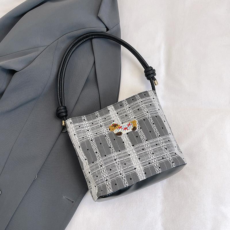 Trendy Bucket Style Canvas Tote Bag For Women With Bowknot Design Ideal For Everyday Use