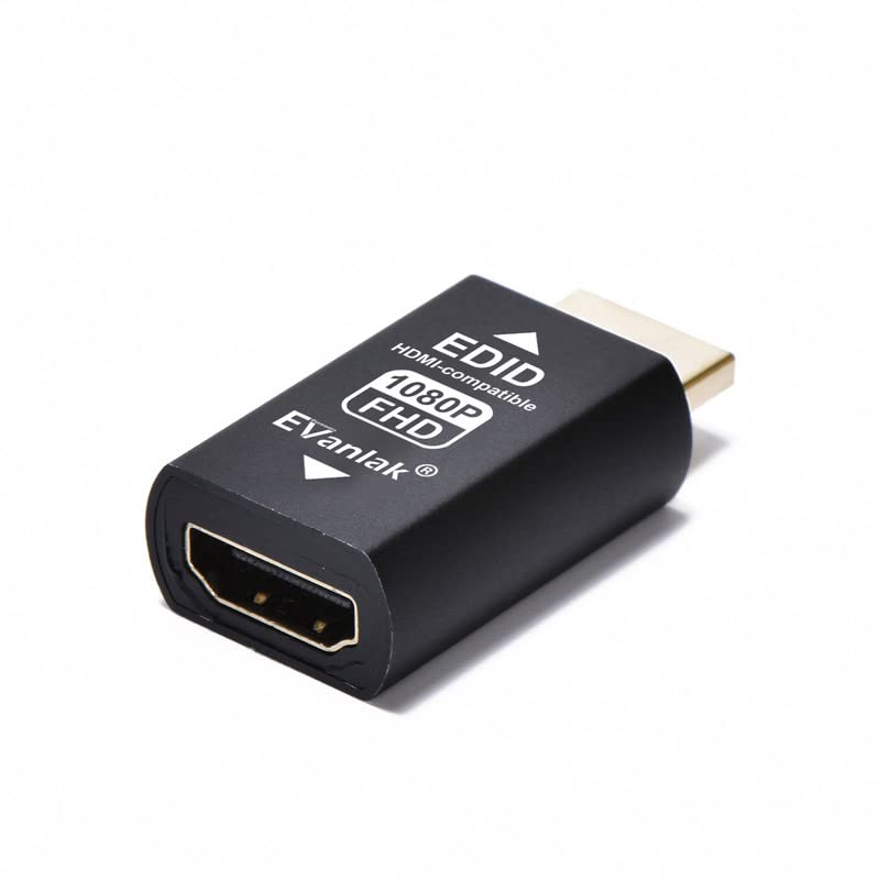 EVanlak 3rd Generation HDMI EDID Emulator No Emulator Adapter Required Supports Mac Thunderbolt To HDMI Splitter 2 Pack Pass-Through